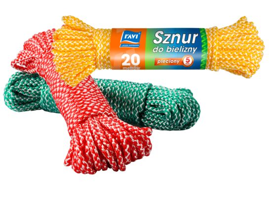 Sznur do bielizny pleciony 5mm, 20m