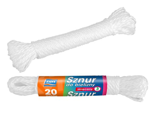 Sznur do bielizny skręcany 3mm, 20m