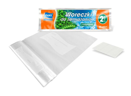 Woreczek do zamrażania 2 l - 25 sztuk Ravi