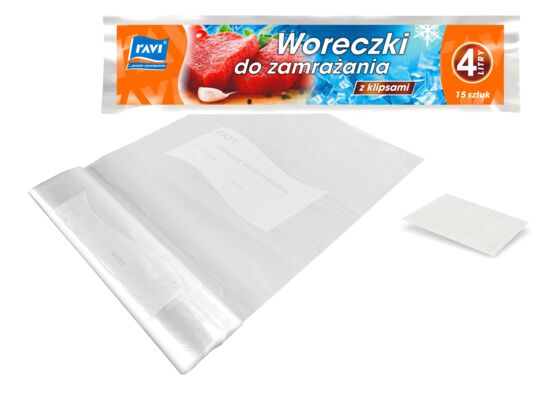 Woreczek do zamrażania 4 l - 15 sztuk Ravi