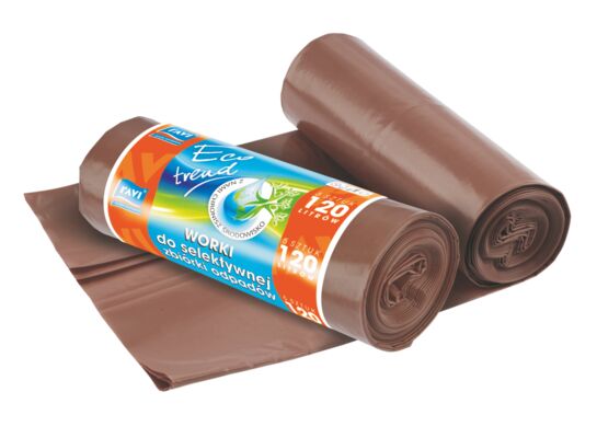 Worki na śmieci Eco Trend 120 l, 5 szt. brązowe (organiczne)