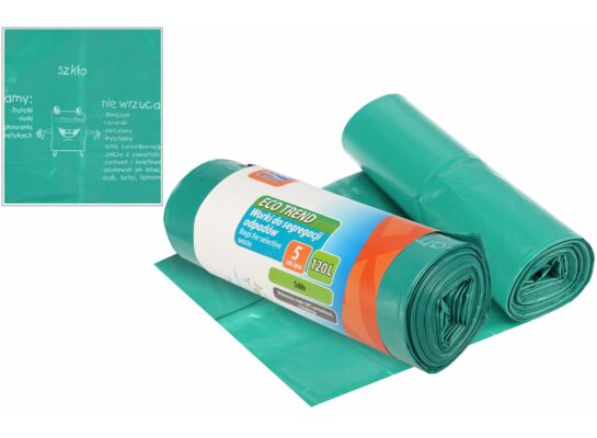 Worki do segregacji 120L, 5 szt. zielone (szkło)
