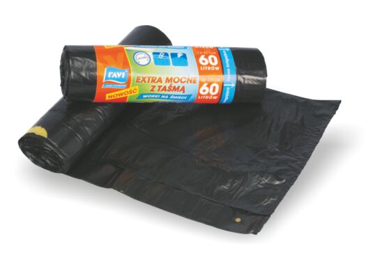 Worek na śmieci Extra Mocny 60 l z taśmą - 10 sztuk HD/LD Ravi