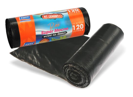 Worki na śmieci Prima 120 l LDPE czarne