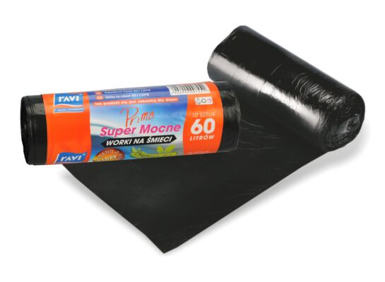 Worki na śmieci Prima 60 l LDPE czarne