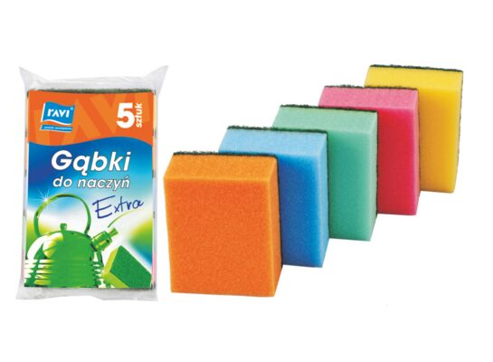 Gąbka do naczyń 5 sztuk Ravi