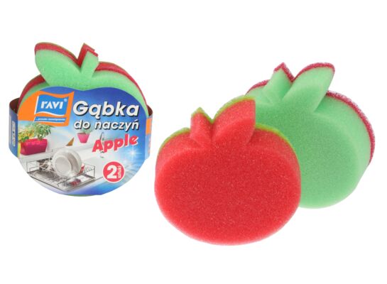 Gąbka do naczyń Apple 2 sztuki Ravi