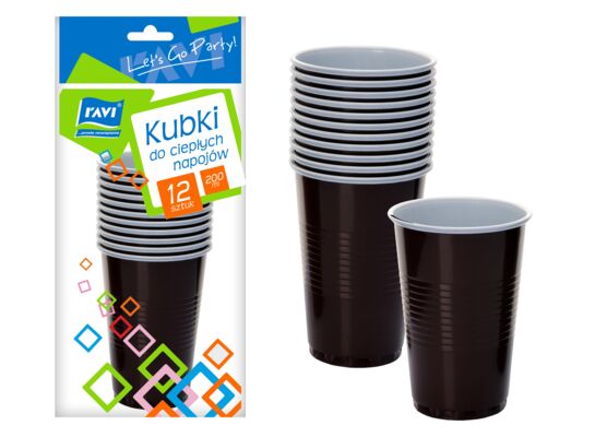 Kubki do ciepłych napojów 200 ml 12 sztuk
