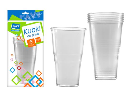 Kubek do piwa 500 ml 6 sztuk Ravi