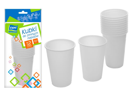 Kubki do zimnych napojów 200 ml 12 sztuk