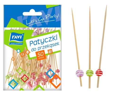 Patyczek do przekąsek 50 sztuk, 9 cm Ravi