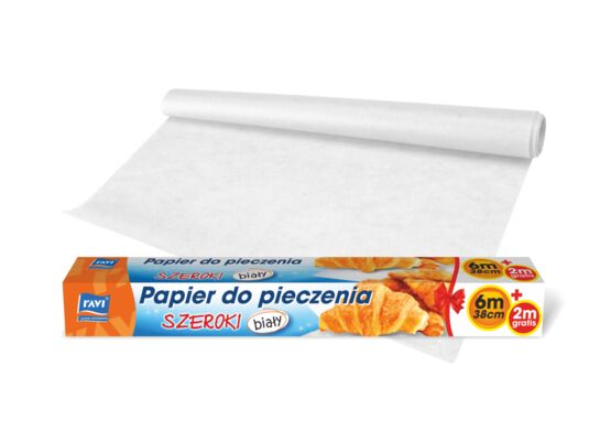 Papier do pieczenia biały 38 cm x 6 m + 2 m gratis Ravi