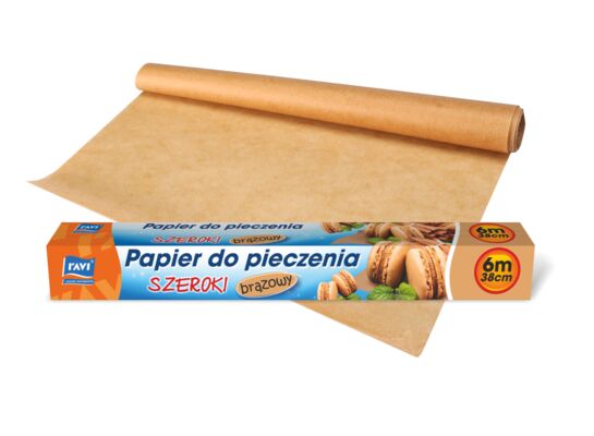 Papier do pieczenia brązowy 38 cm x 6 m Ravi