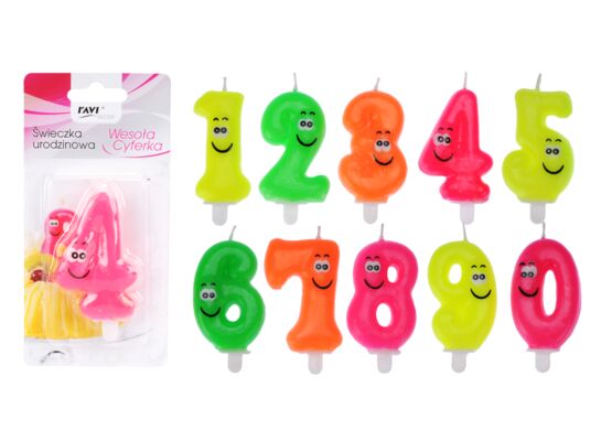 Świeczka urodzinowa Wesoła Cyferka 8 Ravi