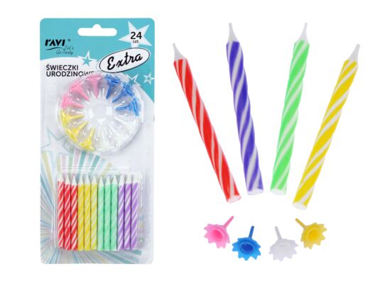 Świeczki urodzinowe Extra 24 sztuki Ravi