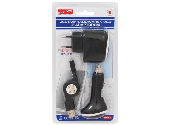 Zestaw ładowarek Micro USB 12 x 24 x 220 V