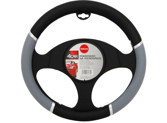Pokrowiec kierownicy DeLuxe szary