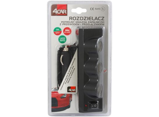 Trójnik z wyłącznikiem i przewodem 12 x 24 V 4Car