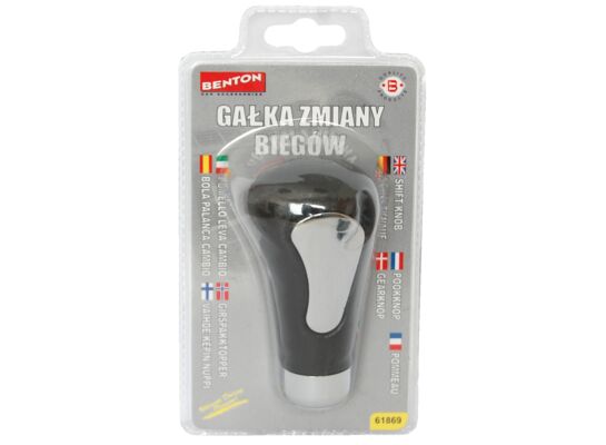 Gałka skrzyni biegów Chrom skóra czarna