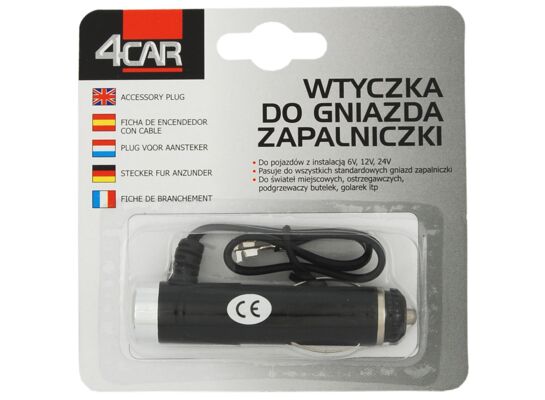 Wtyczka zapalniczki z przewodem 4Car