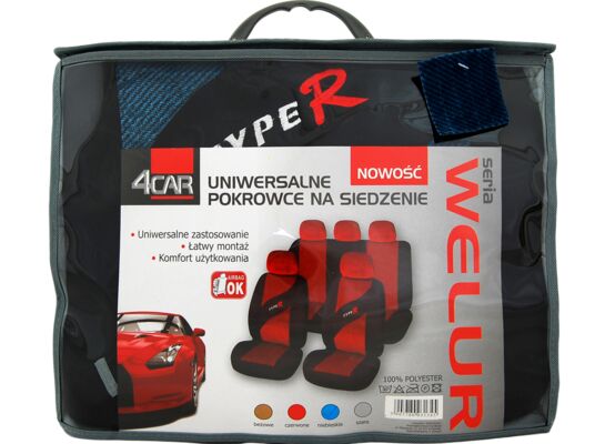 Pokrowce na siedzenia WELUR niebieskie 4Car