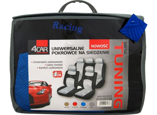 Pokrowce na siedzenia TUNING niebieskie 4Car