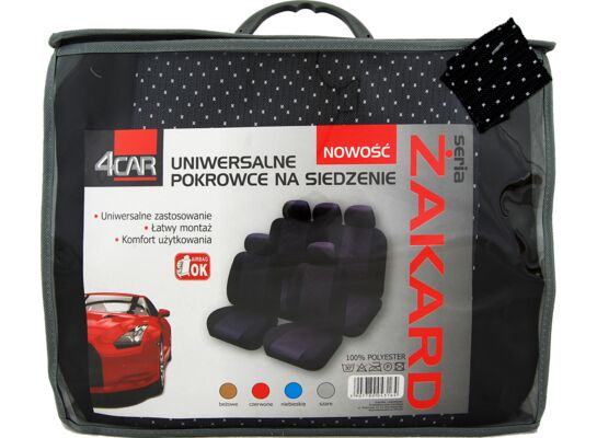 Pokrowce na siedzenia ŻAKARD SNOW grafitowe 4Car