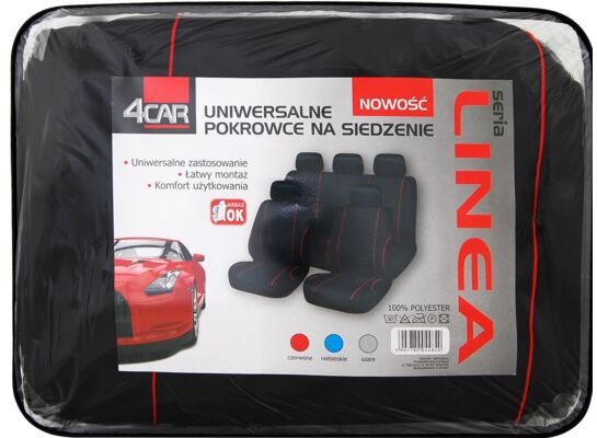 Pokrowce na siedzenia LINEA czerwone 4Car