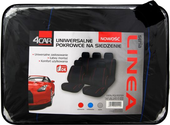 Pokrowce na siedzenia LINEA niebieskie 4Car