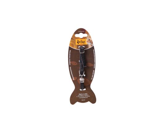 Obroża dla kota czarna 1 x 29 cm