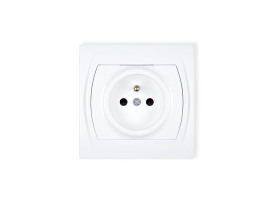 Gniazdo z uziemieniem białe Logo