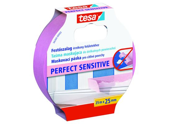 Taśma malarska maskująca Perfect do delikatnych powierzchni 25 m x 25 mm różowa tesa®