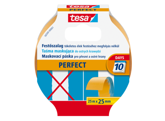 Taśma malarska maskująca Perfect 25 m x 25 mm pomarańczowa tesa®
