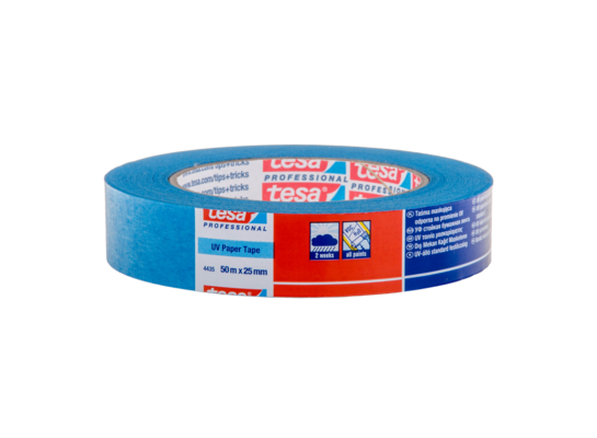 Taśma malarska maskująca Professional odporna na promieniowanie UV 50 m x 25 mm niebieska tesa®
