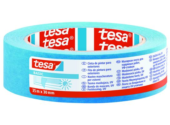 Taśma malarska maskująca Basic odporna na promieniowanie UV 35 m x 30 mm niebieska tesa®
