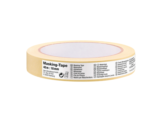 Taśma malarska maskująca Standard papierowa 40 m x 19 mm żółta tesa®