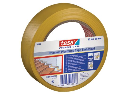 Taśma tynkarska Profesjonalna PVC UV 6 tygodni żółta 33 m x 30 mm tesa