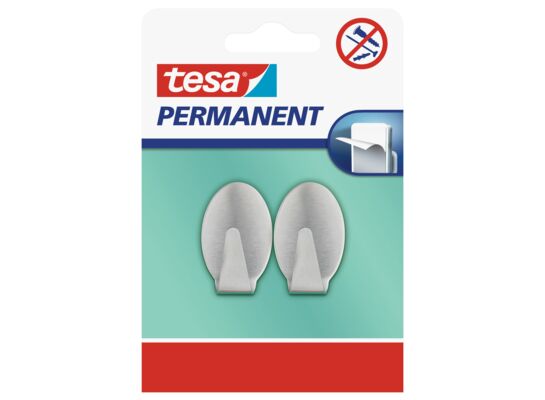 Haczyk permanentny, 2 sztuki "L", okrągły, metalowy, tesa