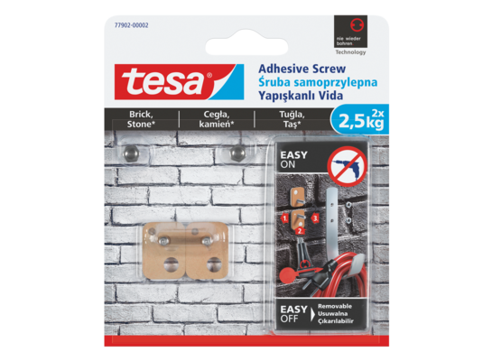 Śruba samoprzylepna na zewnątrz 2,5 kg kwadrat, tesa