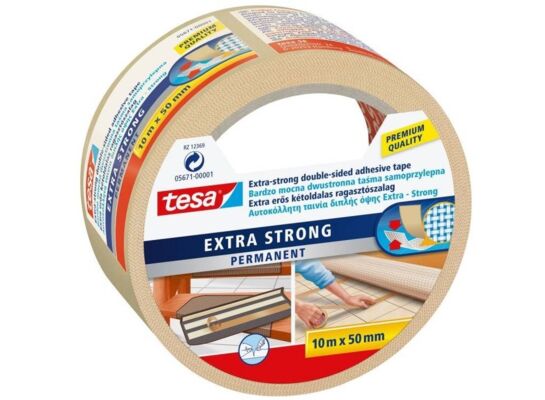 Taśma dwustronna do wykładzin mocna 10 m x 50 mm tesa