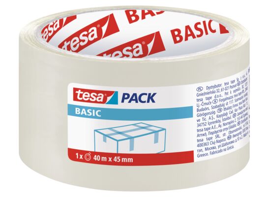 Taśma pakowa BASIC bezbarwna 40 m x 45 mm tesa