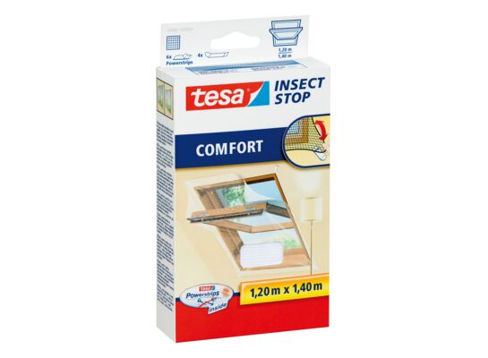 Moskitiera do okien dachowych biała 1,2 x 1,4 m tesa