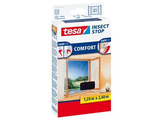 Moskitiera okienna COMFORT czarna 1,2 x 2,4 m tesa
