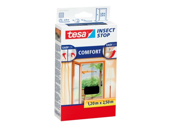Moskitiera balkonowa COMFORT czarna 1,2 x 2,5 m tesa