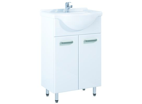 Zestaw szafka stojąca z umywalką i baterią ALEX 55 2D WHITE