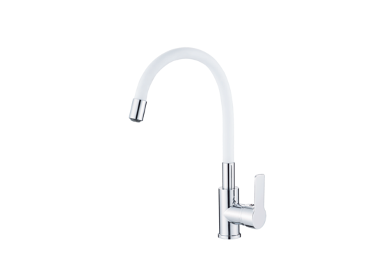 Bateria zlewozmywakowa giętka Rubi biała