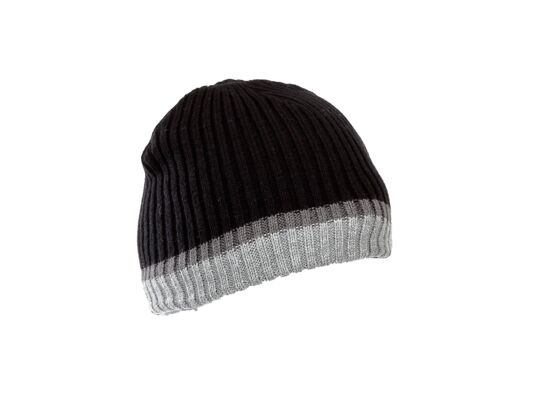 Czapka akrylowa z ociepliną czarno-szara