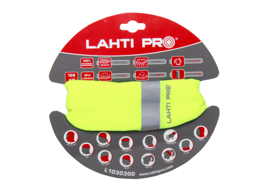 Chusta wielofunkcyjna żółta z pasem odblask Lahti PRO