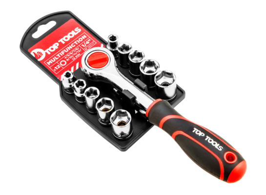 Klucze nasadowe 1/4" zestaw 12 sztuk 38D147 Top Tools