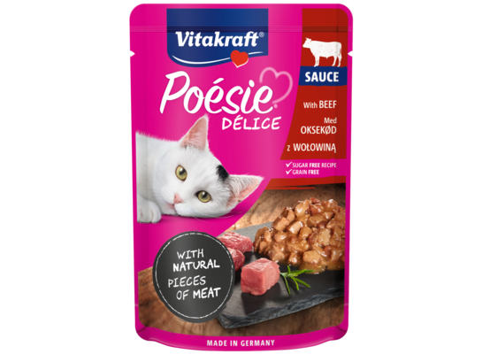 Karma dla kotów Poesie Deli Sauce z wołowiną 85 g Vitakraft